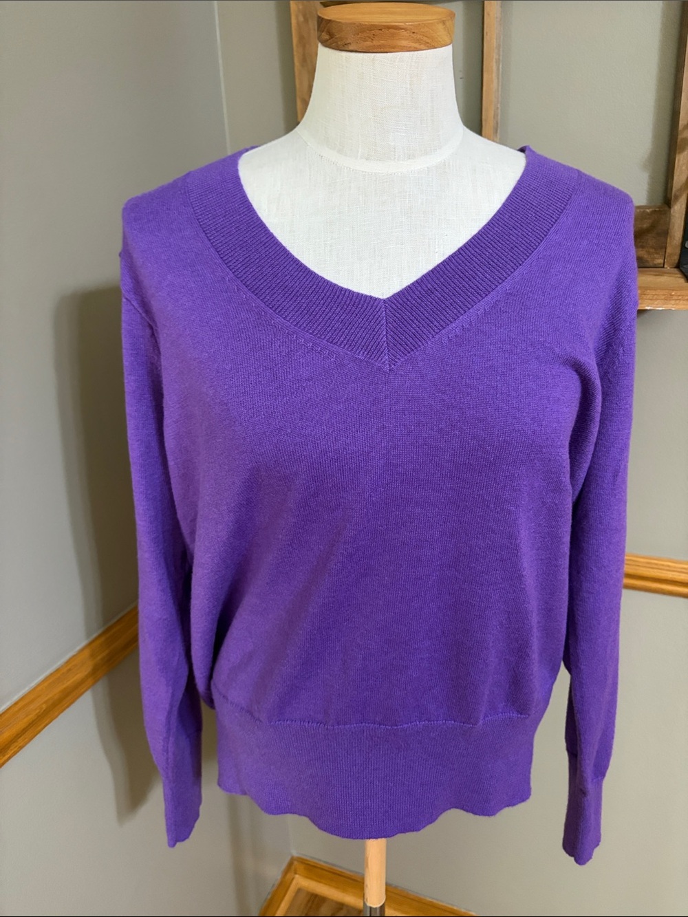 Women’s Purple V-Neck Sweater